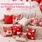 Valentine Decorations Set of 4 Double-Sided Valentine's Day Throw Pillow Covers 18" x 18", Reversible 8 Designs, with 16 pcs Heart & Love Balloons, Stickers, Complete Valentines Decor Kit